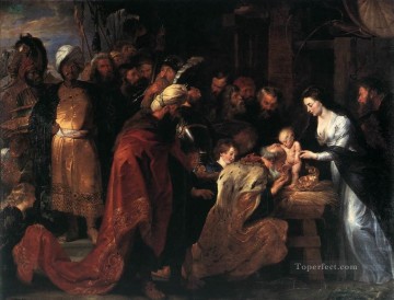 Pedro Pablo Rubens Painting - Adoración de los Reyes Magos Barroco Peter Paul Rubens